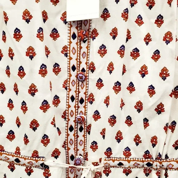 Veronica Beard Tinzia Mixed Print Midi Dress Sz L NWT